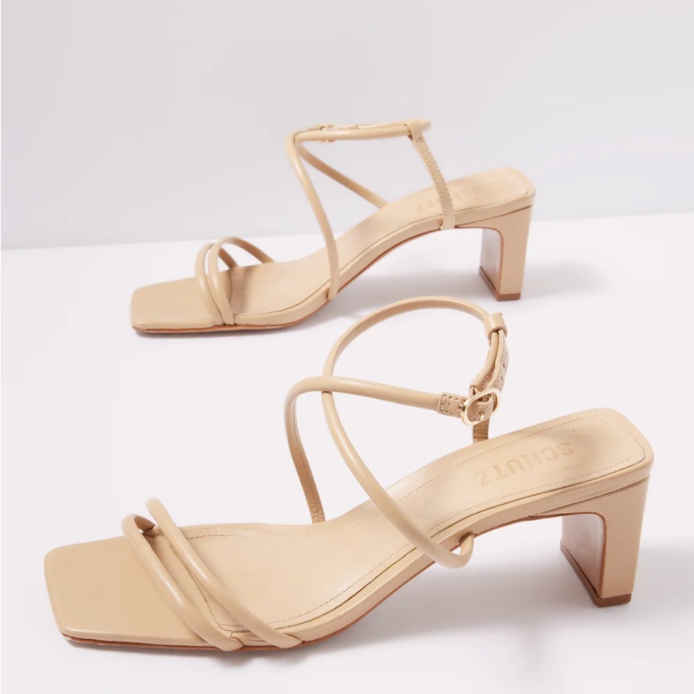 Schutz Aimee Block Heel in Light Nude